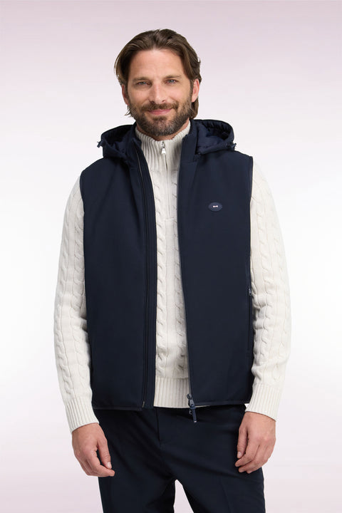 Doudoune sans manches en nylon technique marine - Image 2