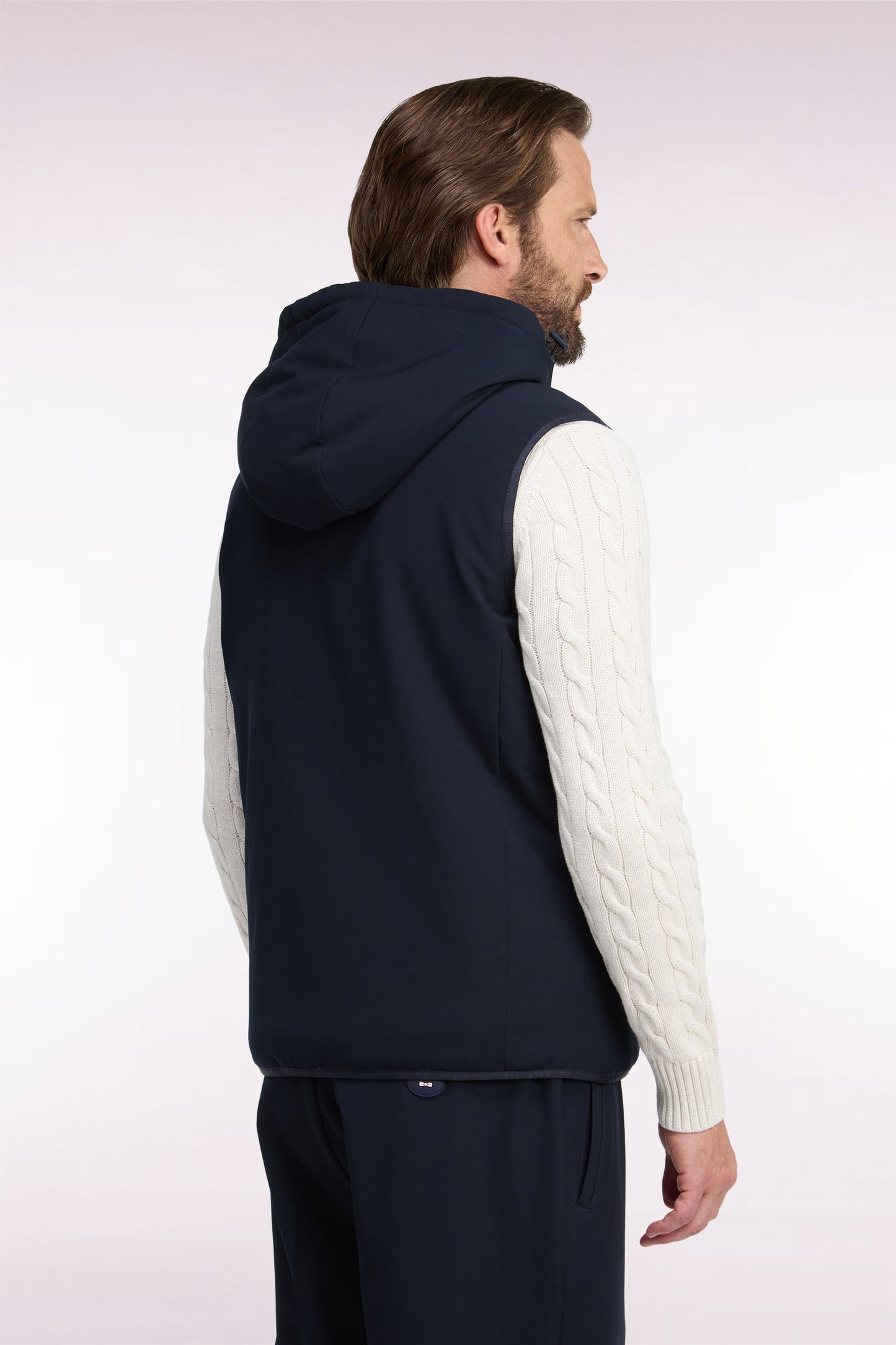 Doudoune sans manches en nylon technique marine