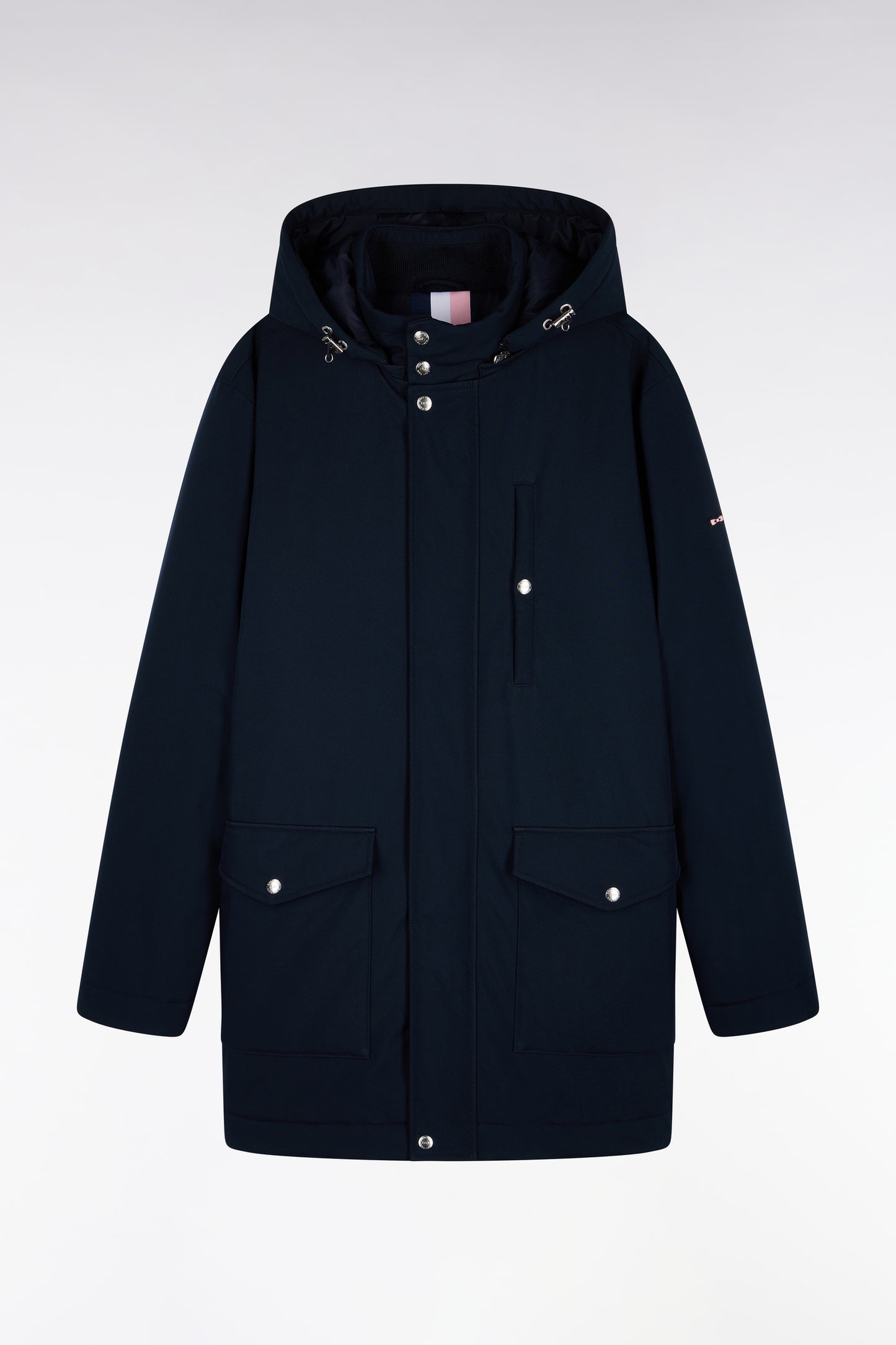 Parka en nylon brossé marine