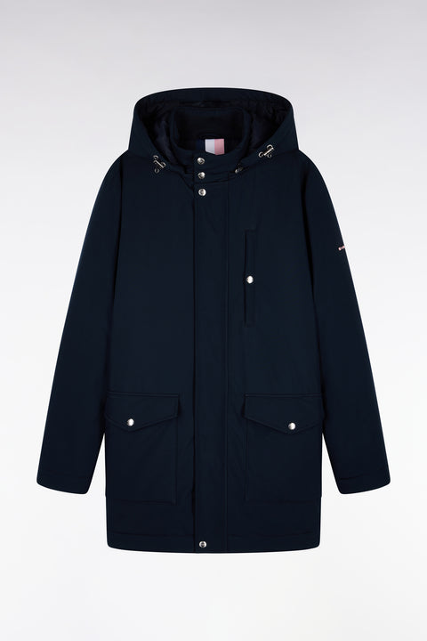 Parka en nylon brossé marine - Image 2