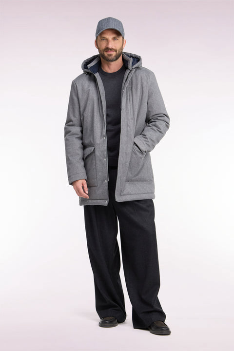 Parka façon flanelle grise - Image 3