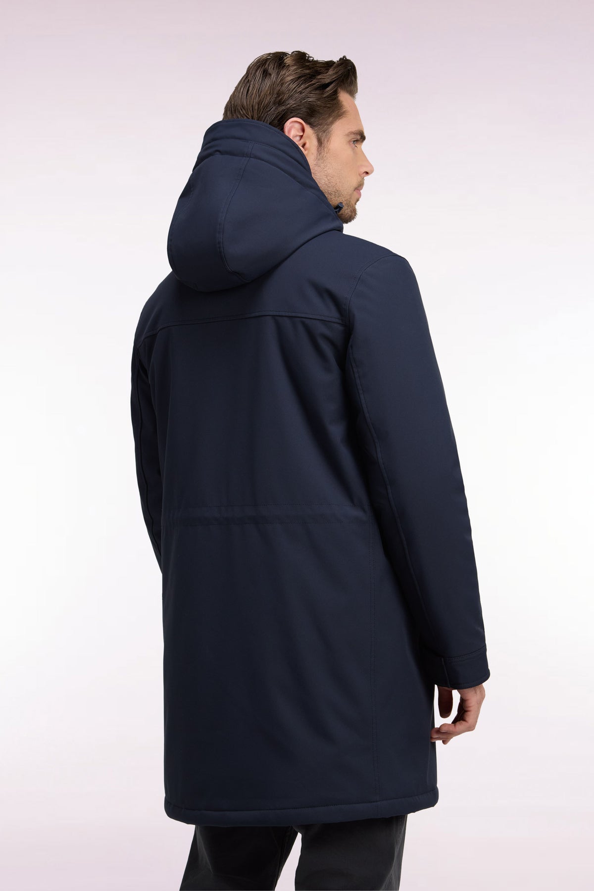 Long navy parka