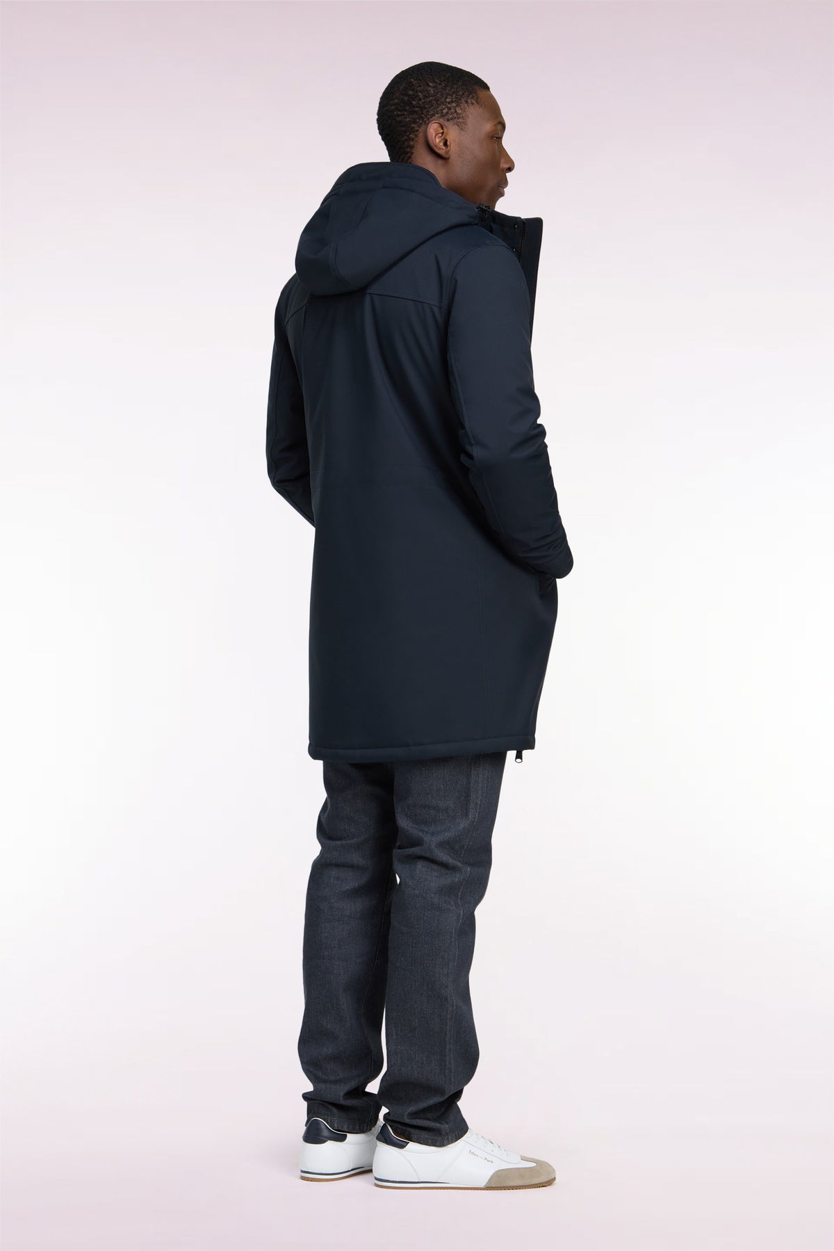 Long navy parka