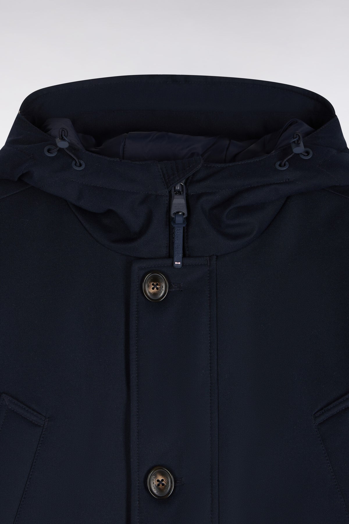 Navy buttoned parka