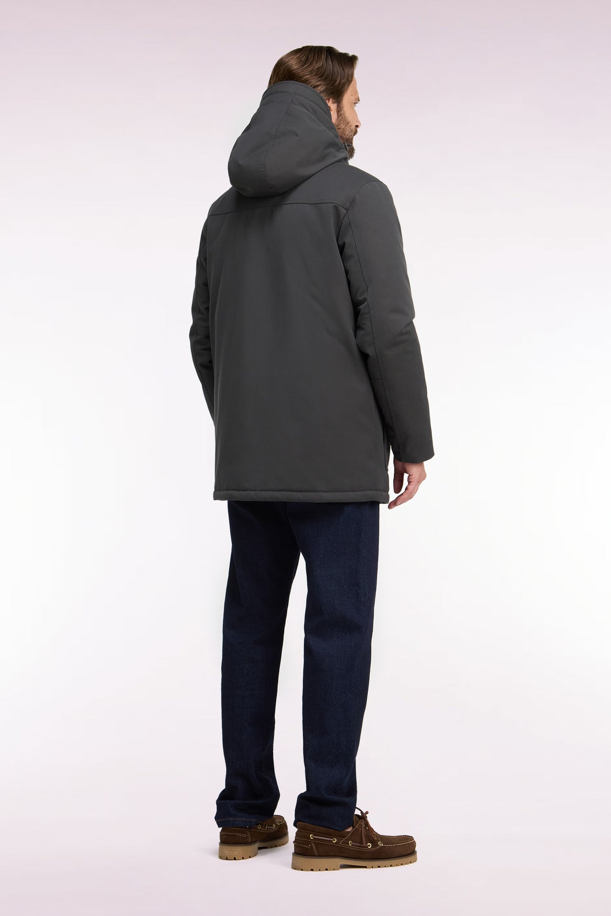 Khaki buttoned parka