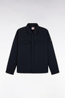 Surchemise en nylon stretch marine coupe droite