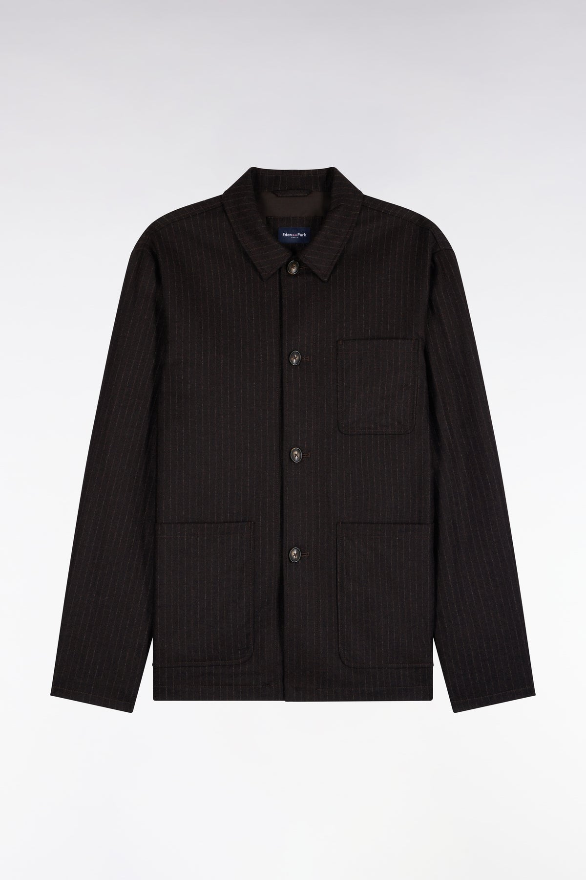 Brown straight cut flannel overshirt