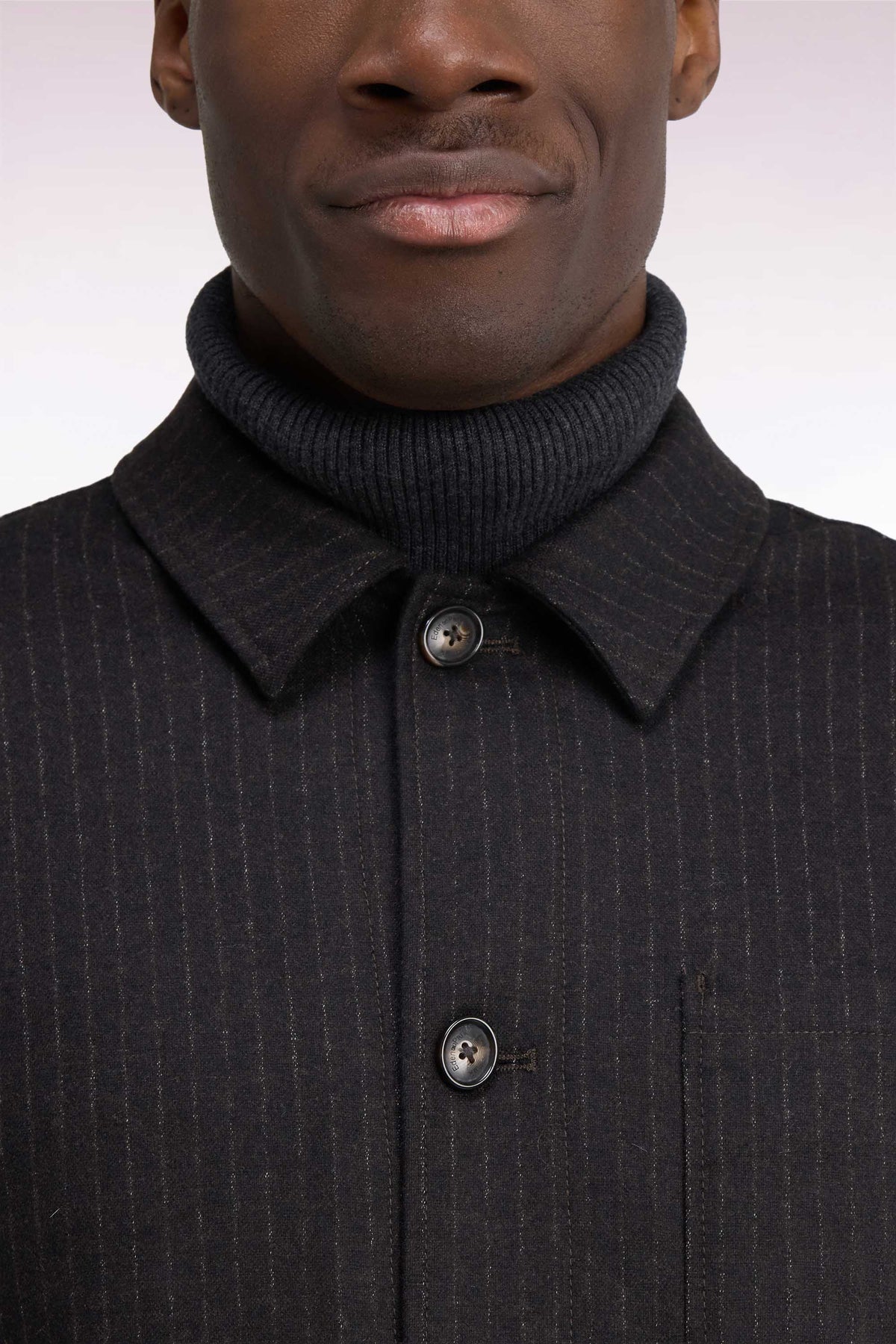 Brown straight cut flannel overshirt