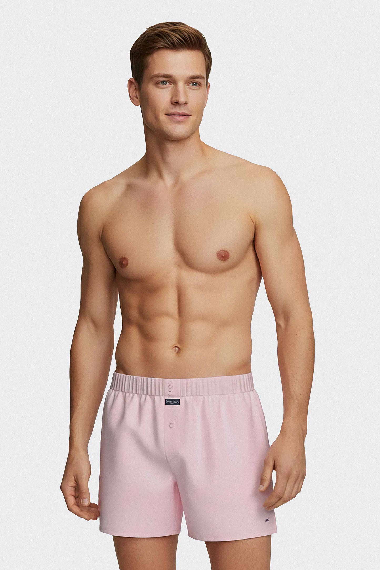 Caleçon en popeline de coton rose