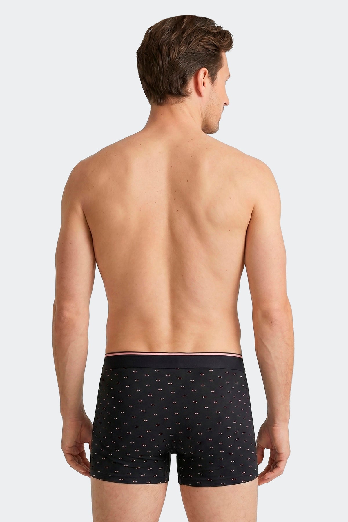 Boxer en coton stretch marine à micromotifs nœud papillon