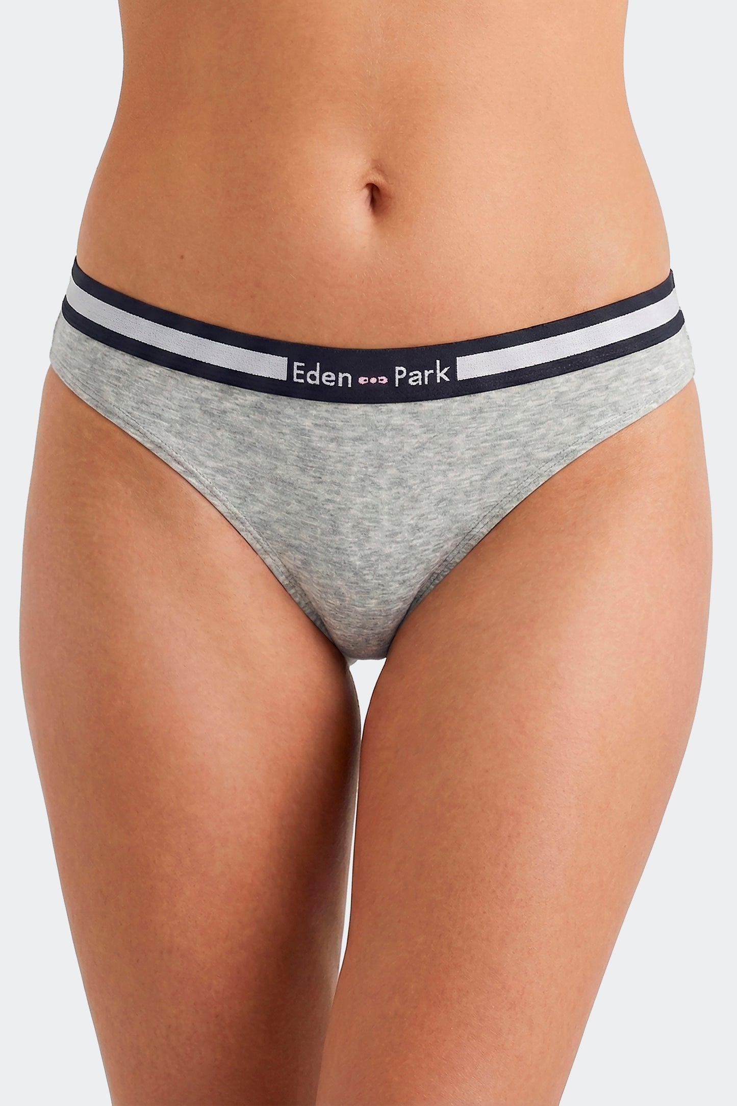 Tanga uni en coton stretch gris