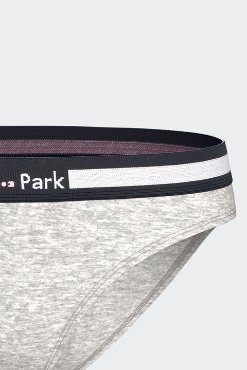 Culotte unie en coton stretch gris - Image 3
