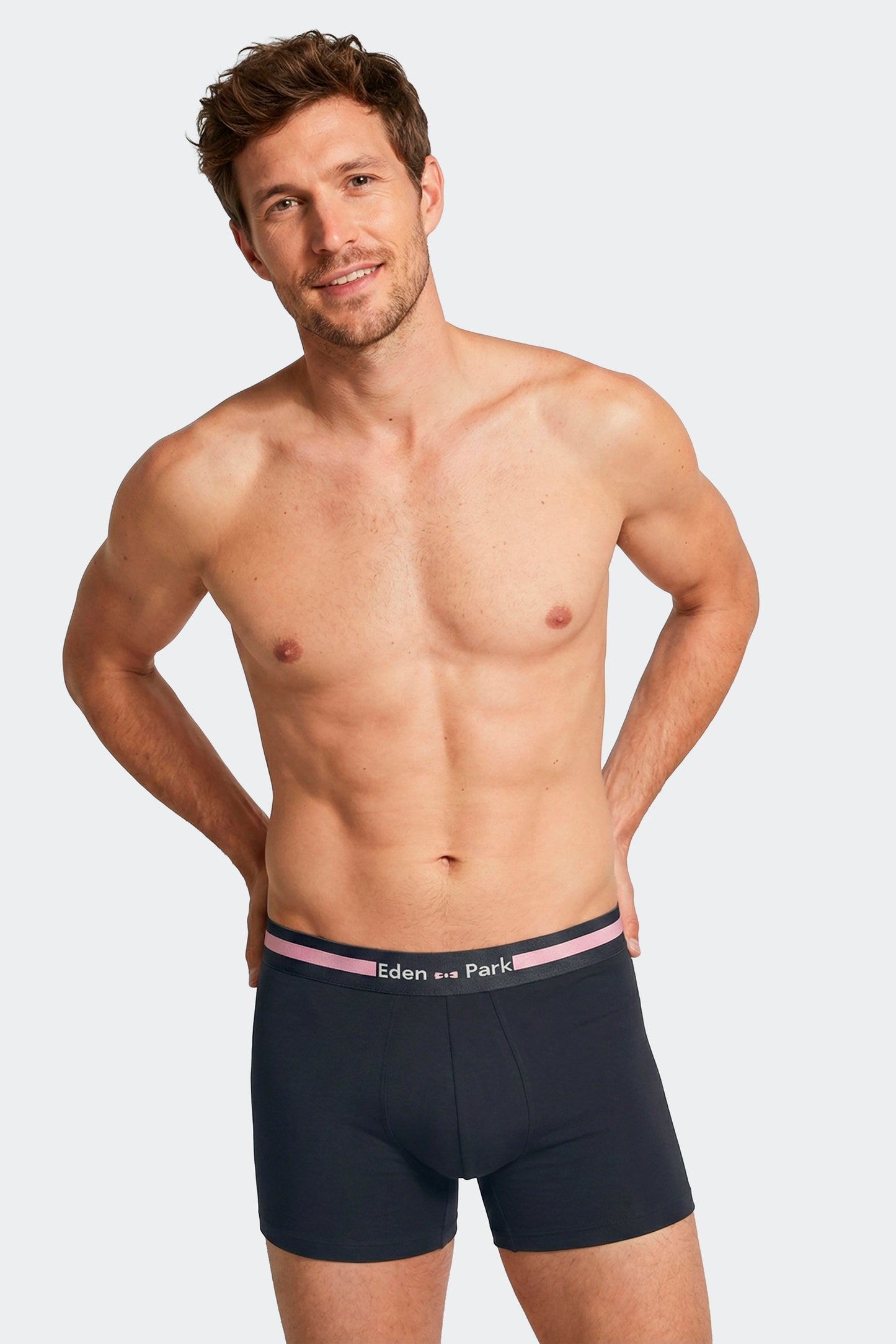 Lot de 2 boxers en jersey de coton stretch marine et rose