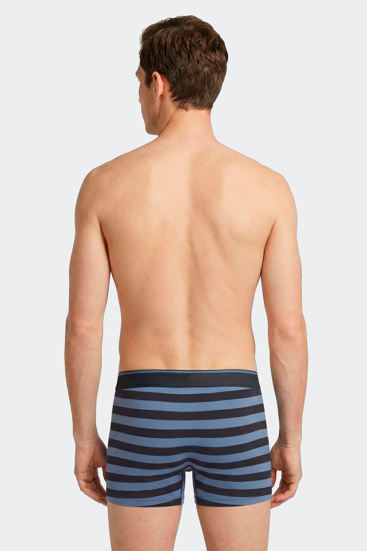 Lot de 2 boxers en jersey de coton stretch unis et rayés marine