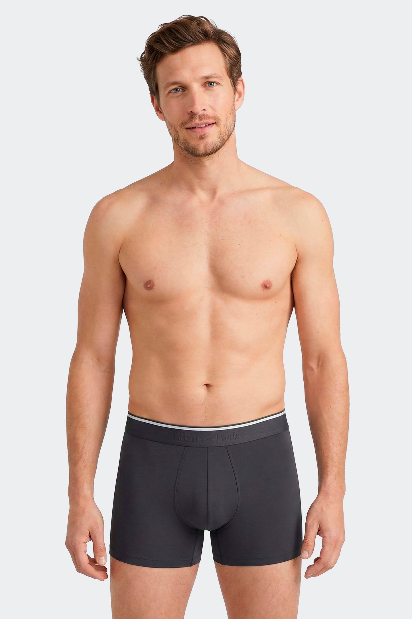 Lot de 2 boxers en jersey de coton stretch unis et imprimés vert