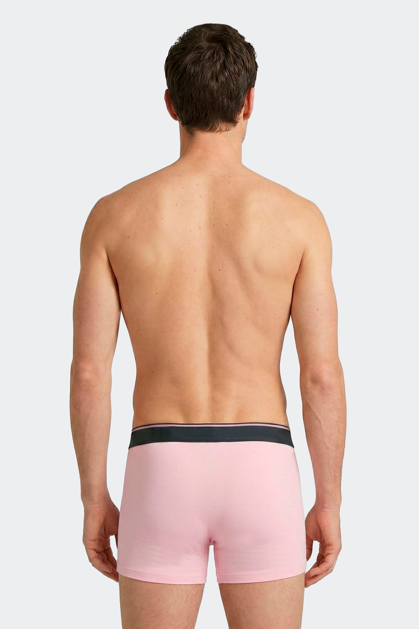 Lot de 2 boxers en jersey de coton stretch unis marine et rose