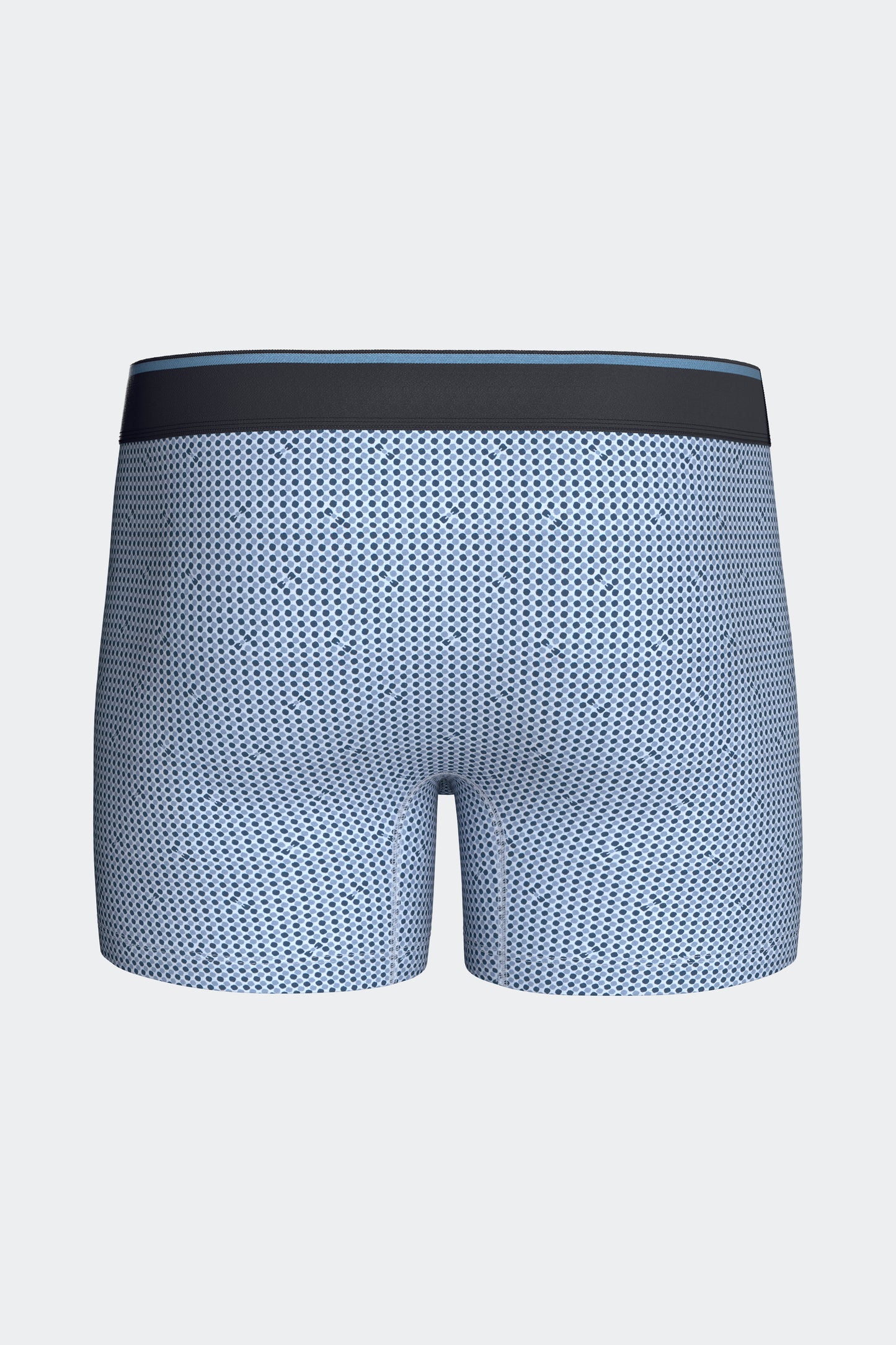 Lot de 2 boxers en jersey de coton stretch unis et imprimés marine et ciel