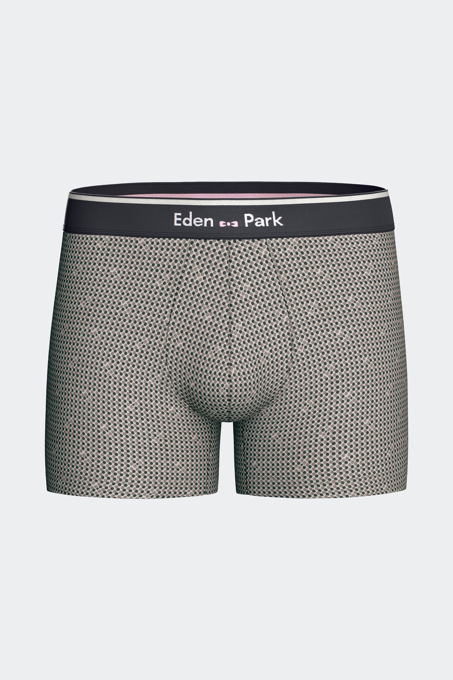 Lot de 2 boxers en jersey de coton stretch unis et imprimés kaki et gris