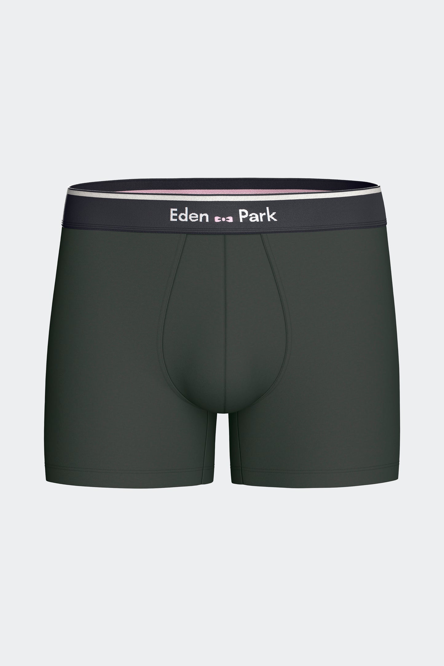 Lot de 2 boxers en jersey de coton stretch unis et imprimés kaki et gris