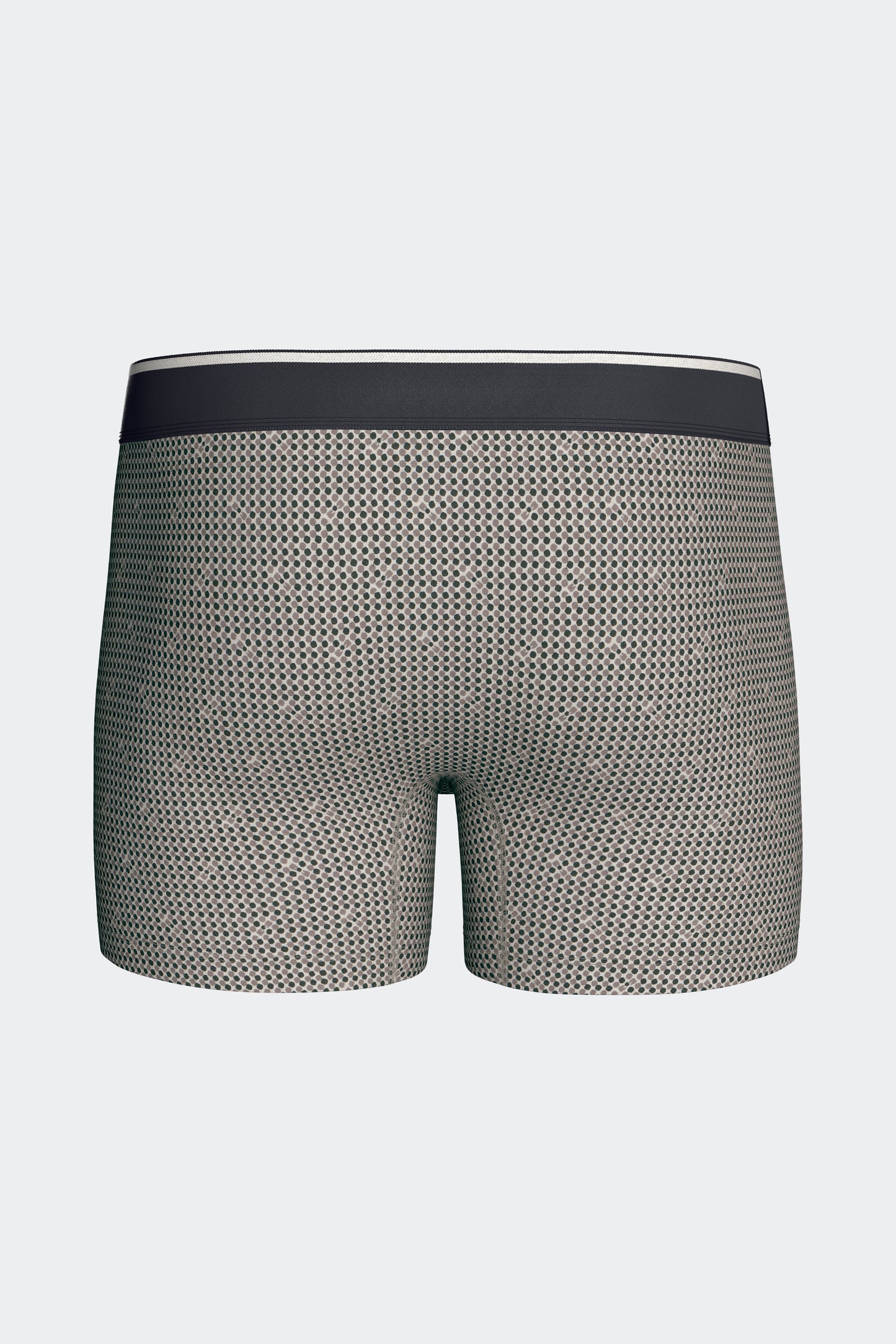 Lot de 2 boxers en jersey de coton stretch unis et imprimés kaki et gris