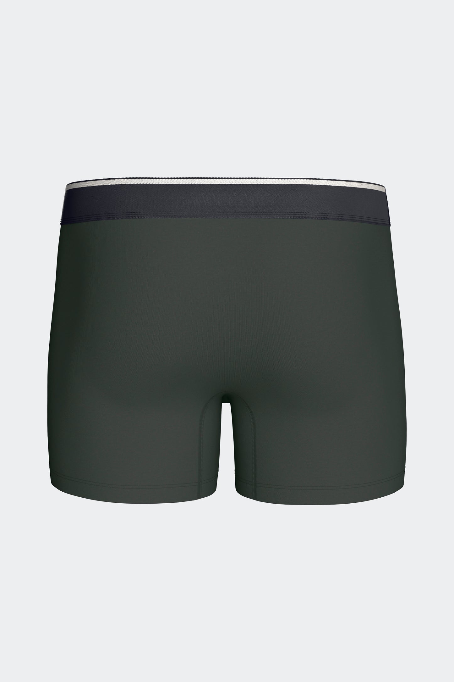 Lot de 2 boxers en jersey de coton stretch unis et imprimés kaki et gris