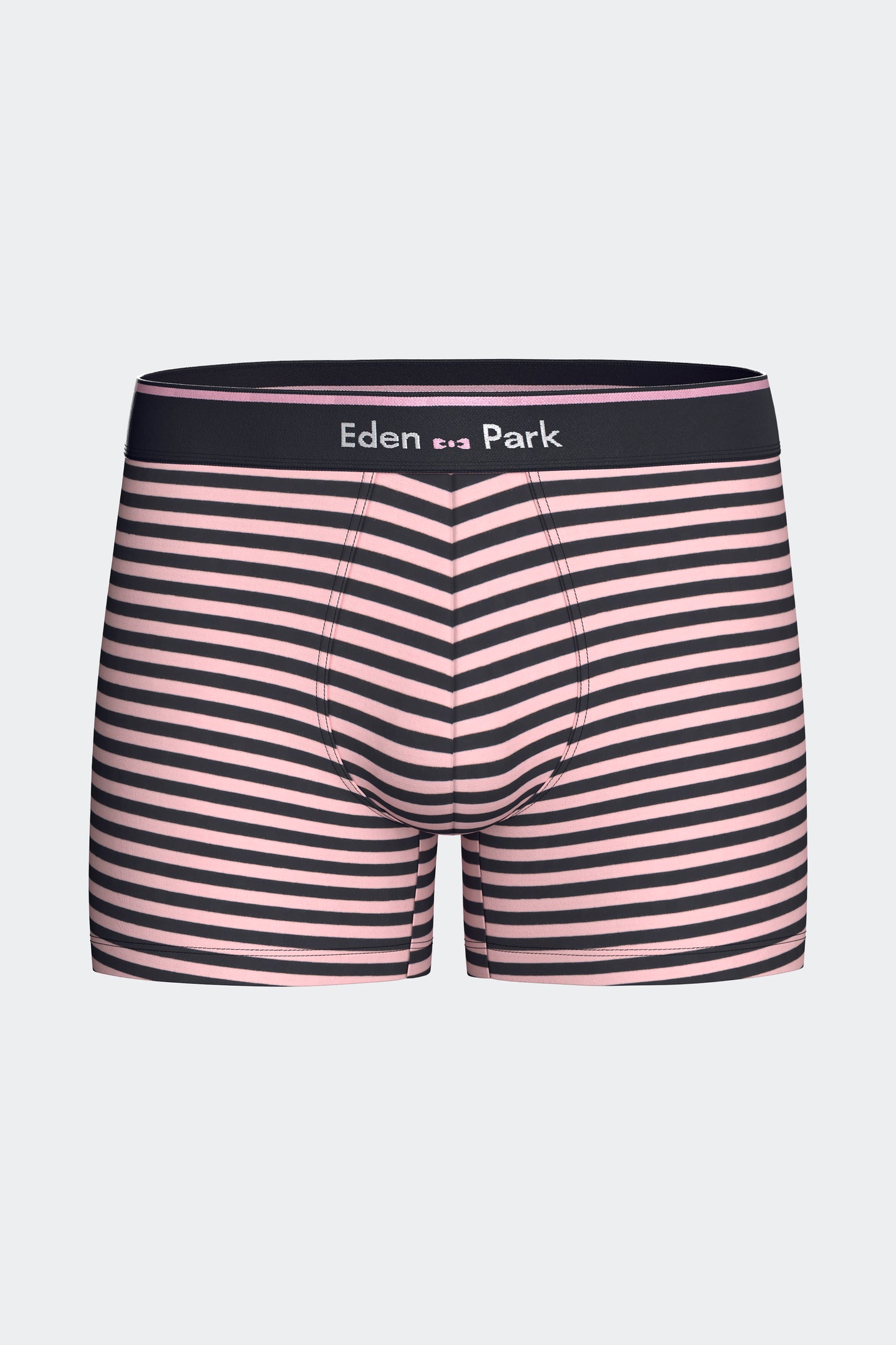 Lot de 3 boxers en jersey de coton stretch unis et rayés marine et rose