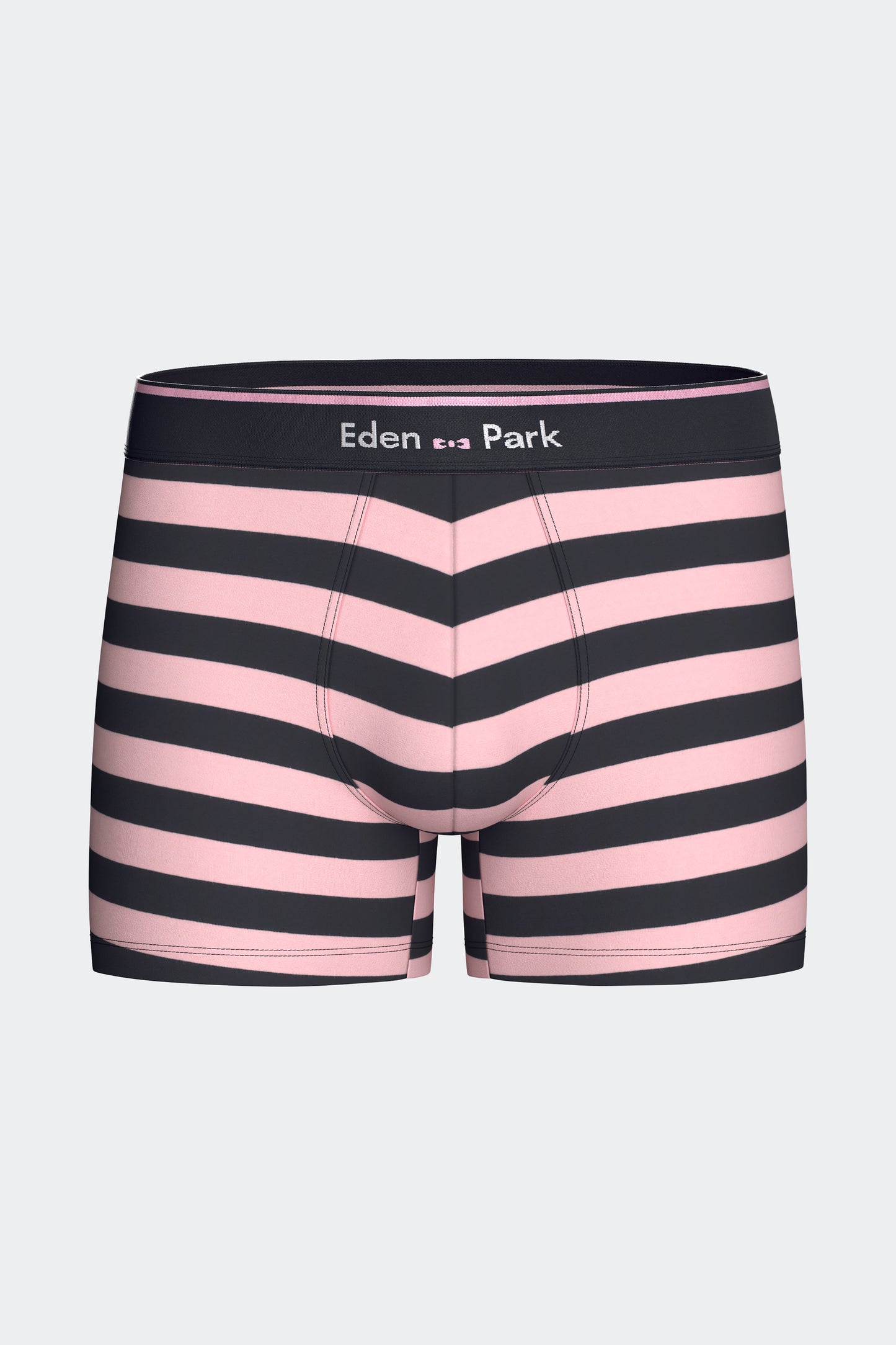 Lot de 3 boxers en jersey de coton stretch unis et rayés marine et rose