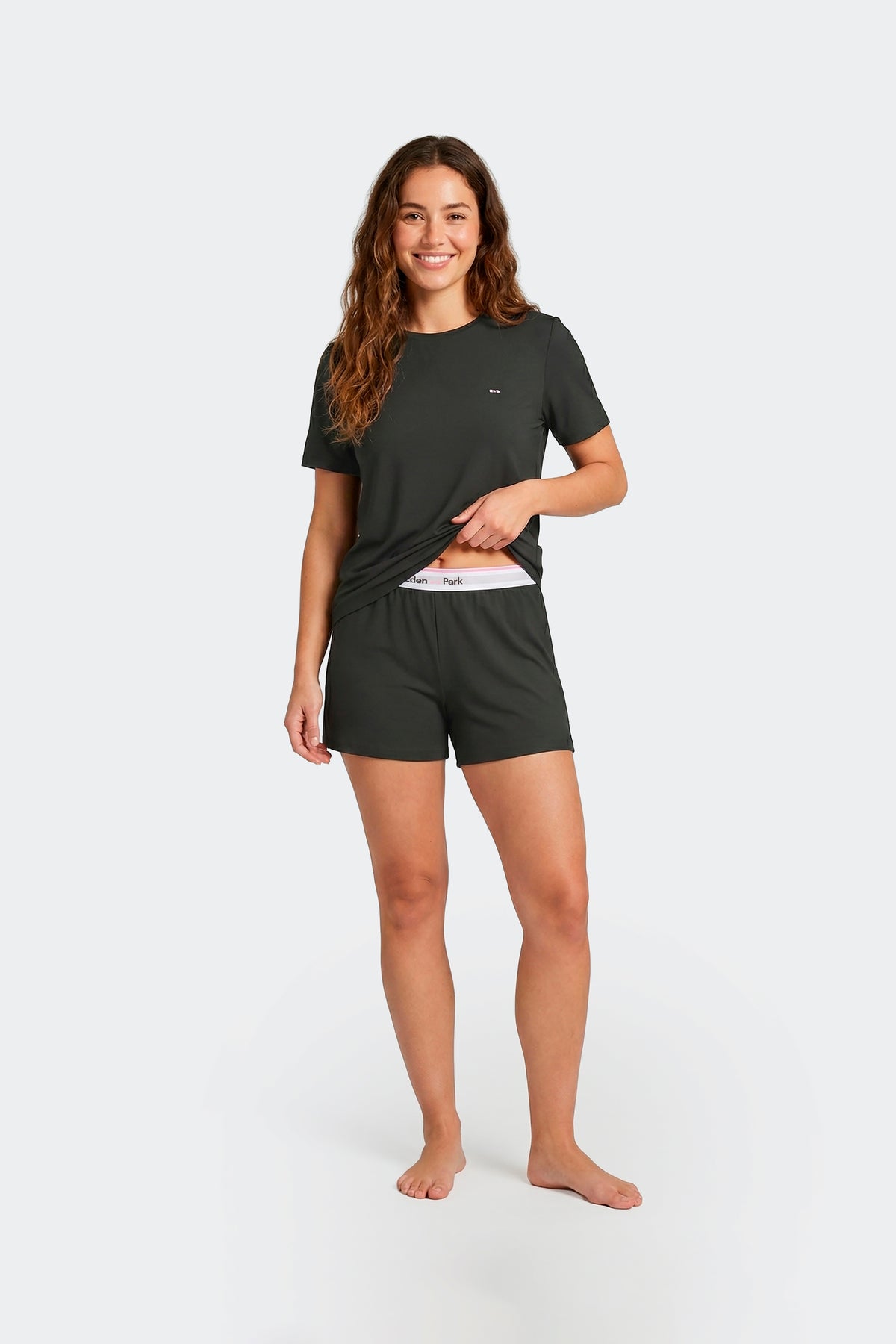 Ensemble pyjama court en Tencel stretch noir