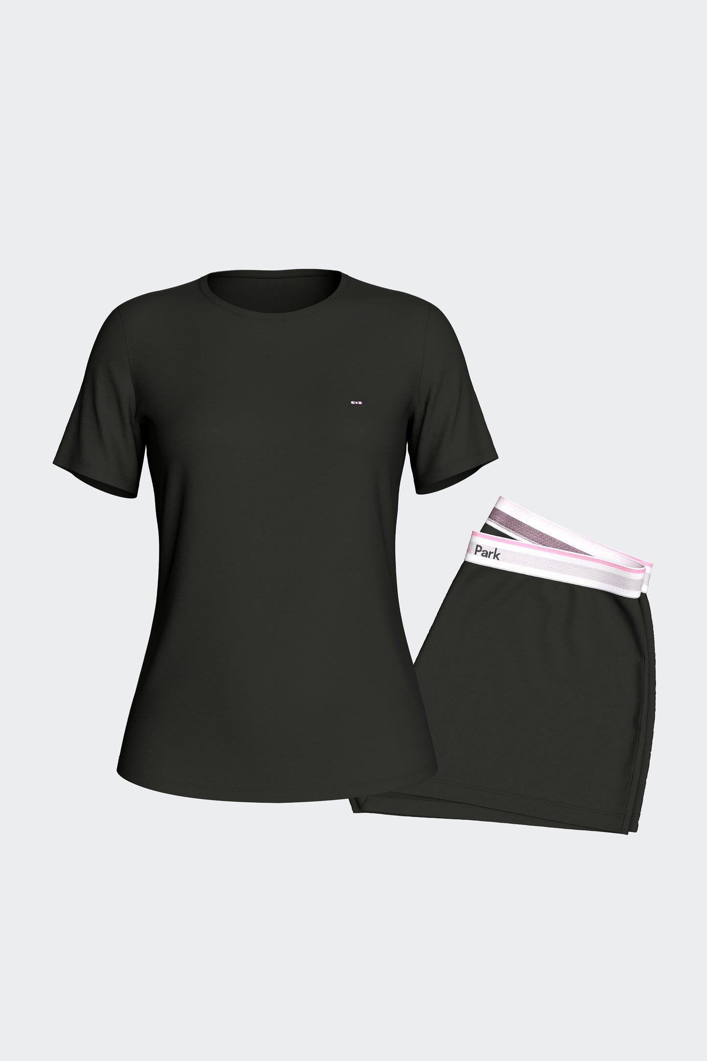 Ensemble pyjama court en Tencel stretch noir