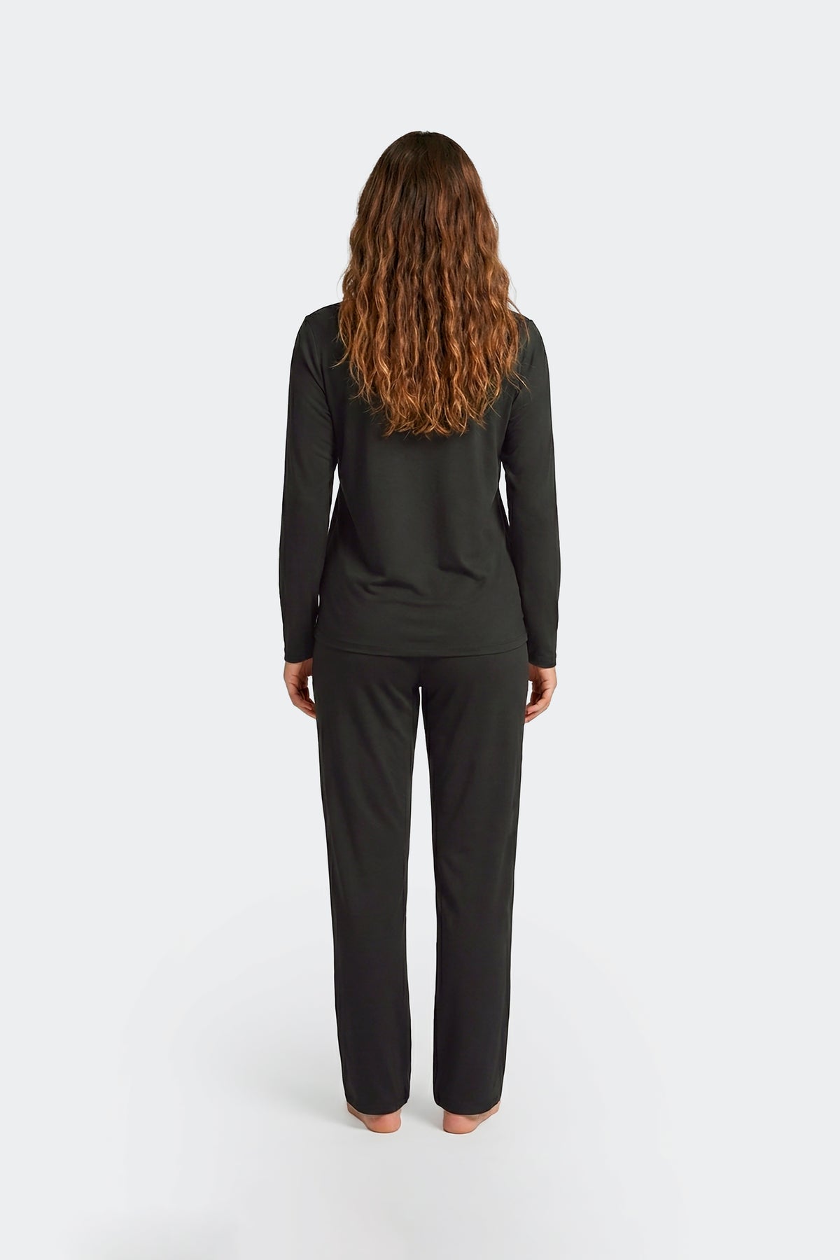 Ensemble pyjama long en Tencel stretch marine