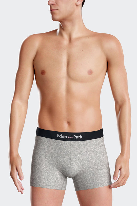 Lot de 2 boxers bleu marine et gris en coton stretch - Image 3