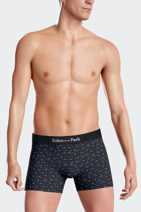 Boxer en coton stretch bleu marine micro-motifs nœuds papillon - Image 2