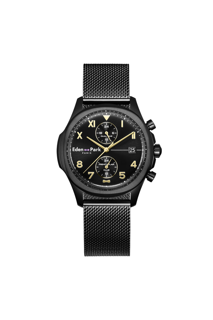 Dual time black watch