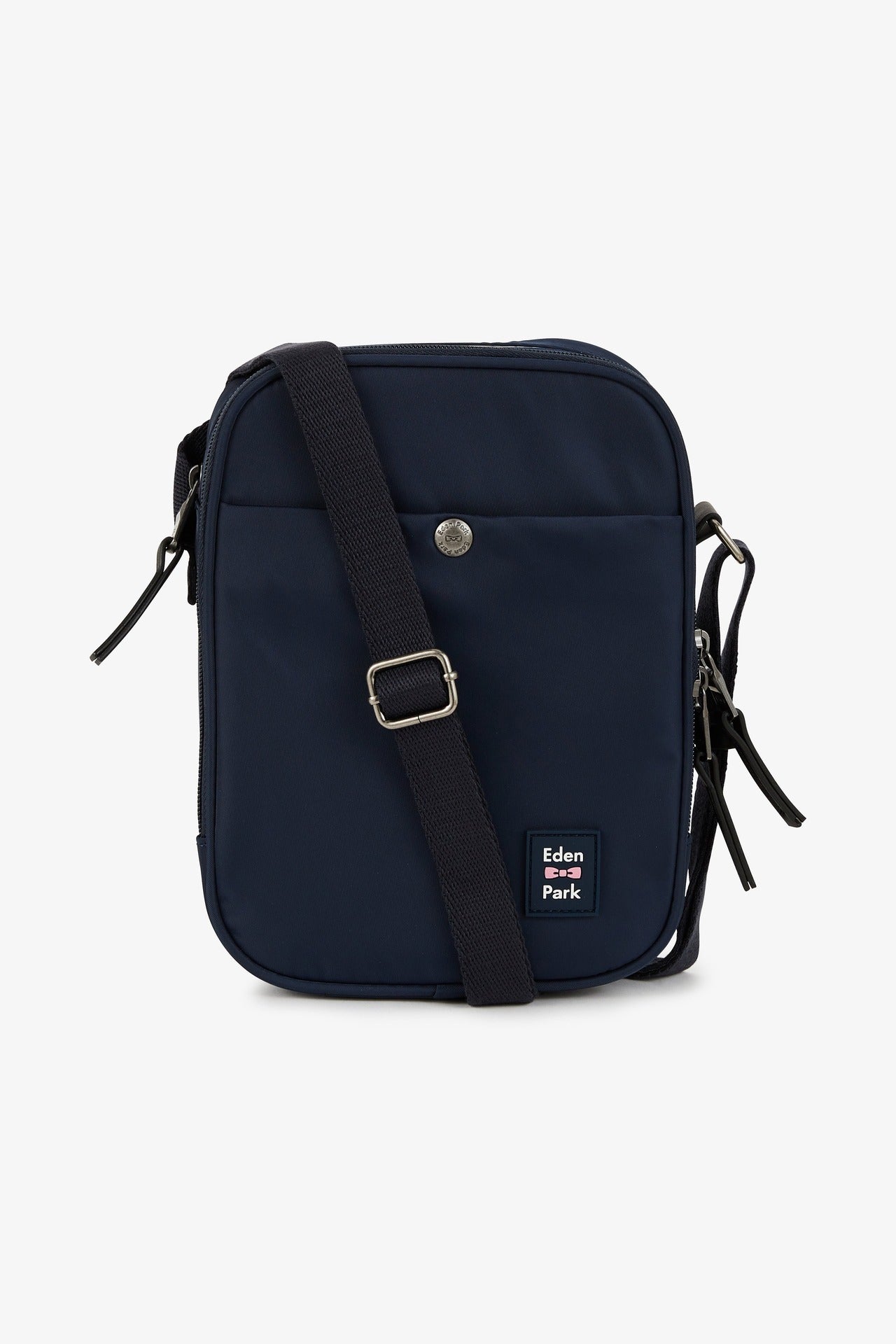 Navy blue rectangular messenger bag