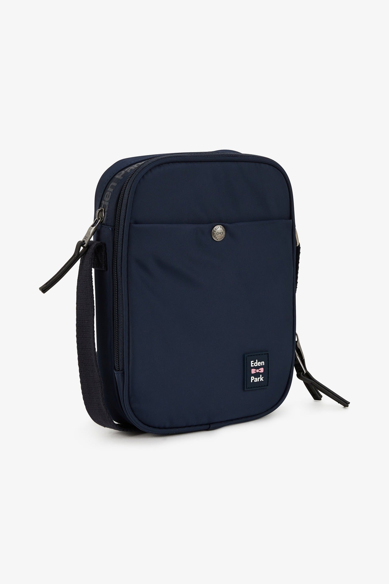 Navy blue rectangular messenger bag