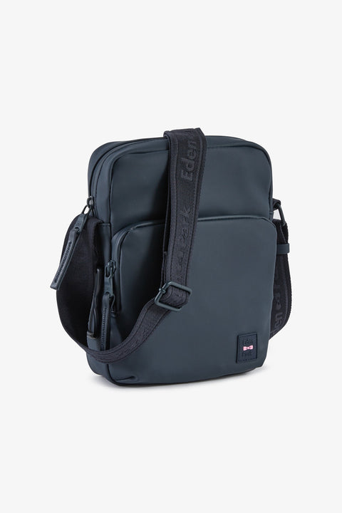 Navy rubber messenger bag - Image 1