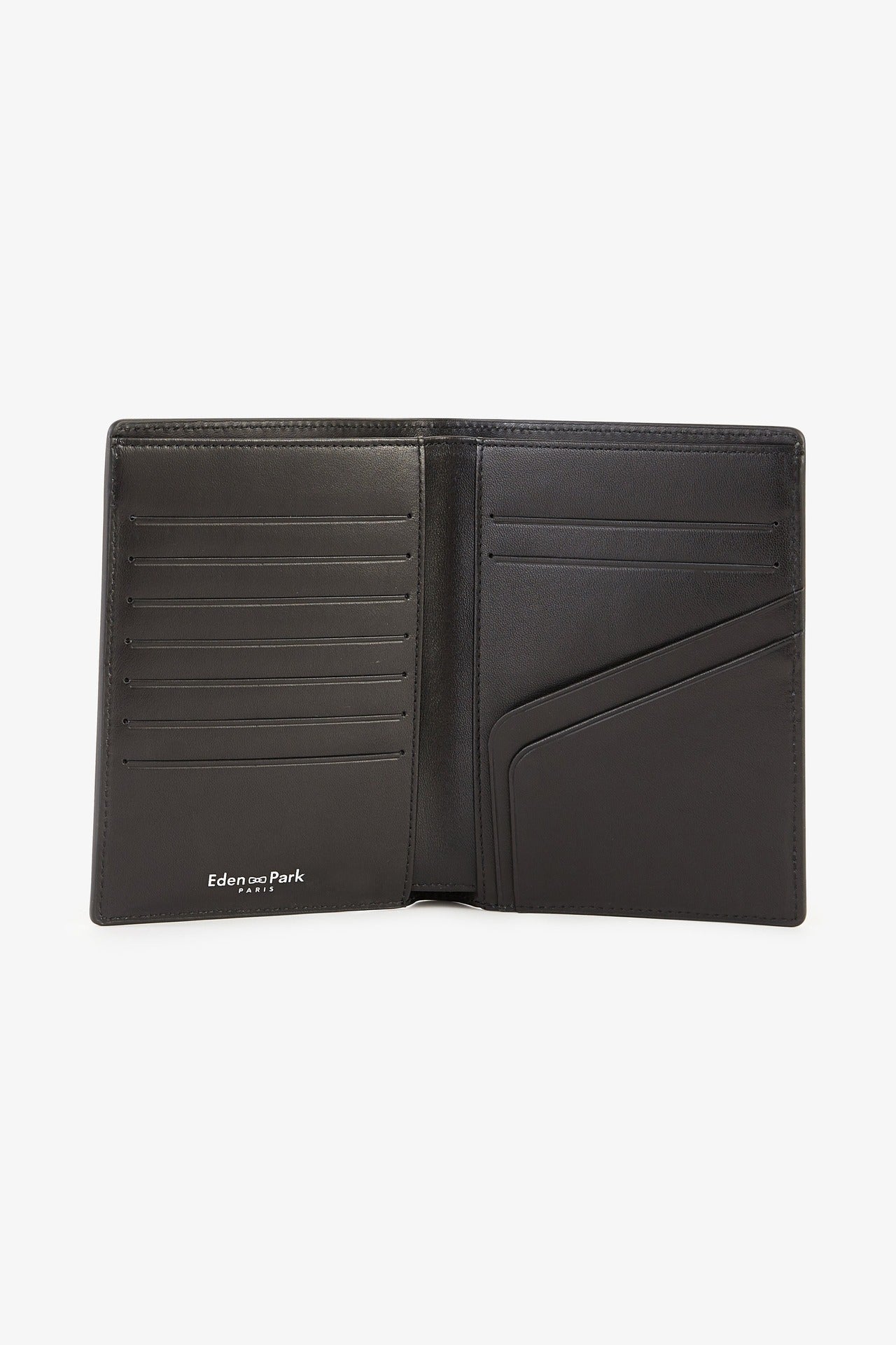 Portefeuille passeport en cuir noir - Image 2