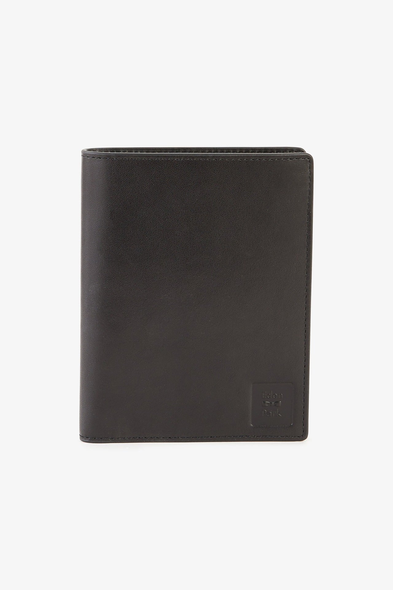 Portefeuille passeport en cuir noir
