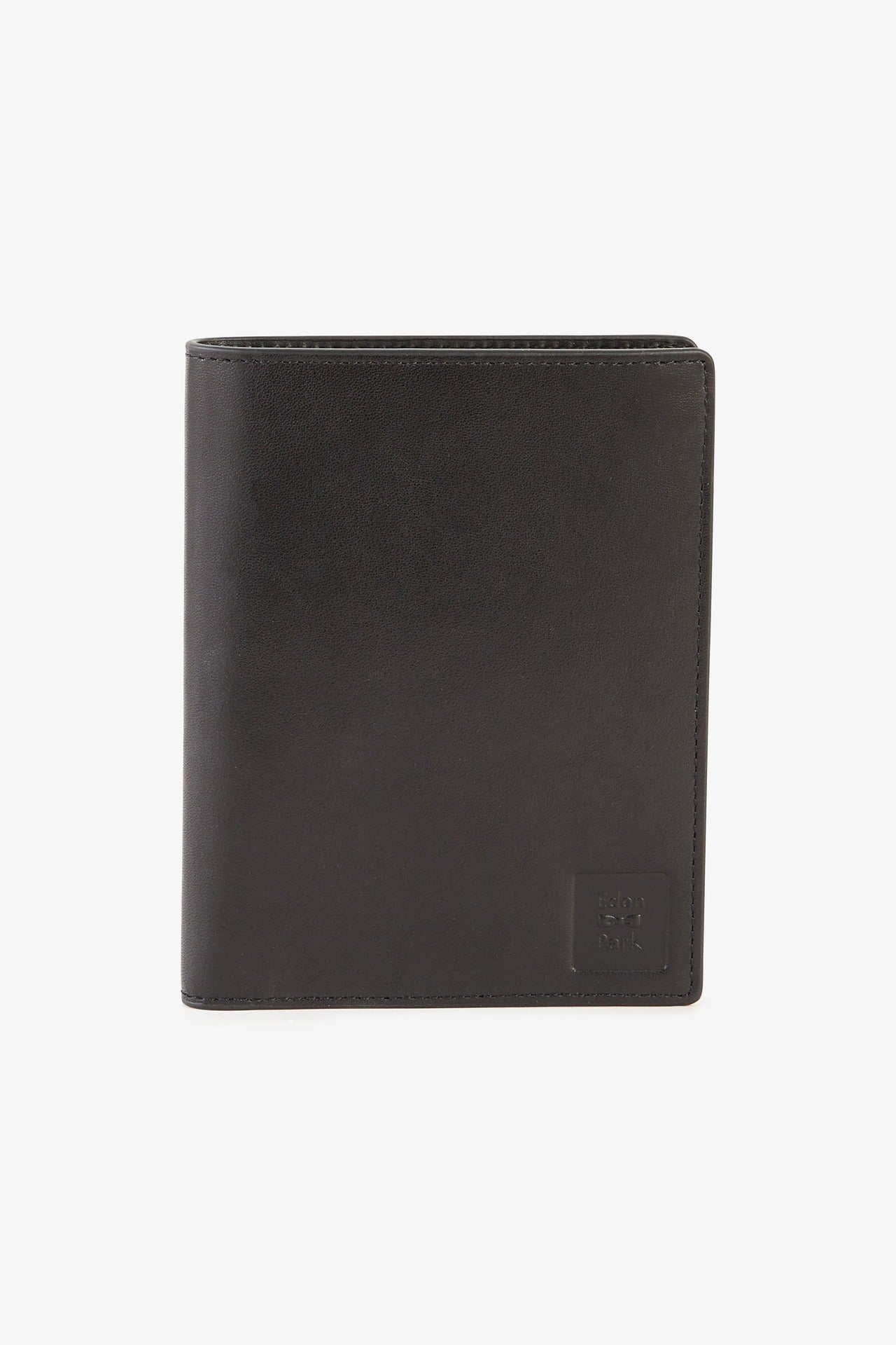 Portefeuille passeport en cuir noir - Image 1