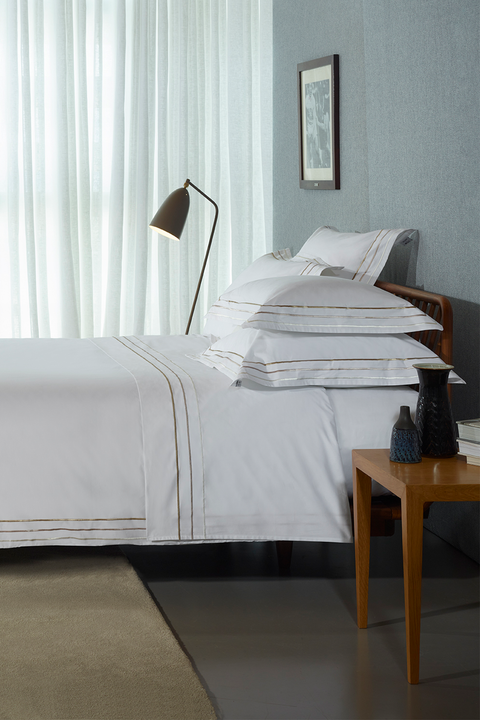 Housse de couette blanc et doré - Avec toi et les bleus - Image 1