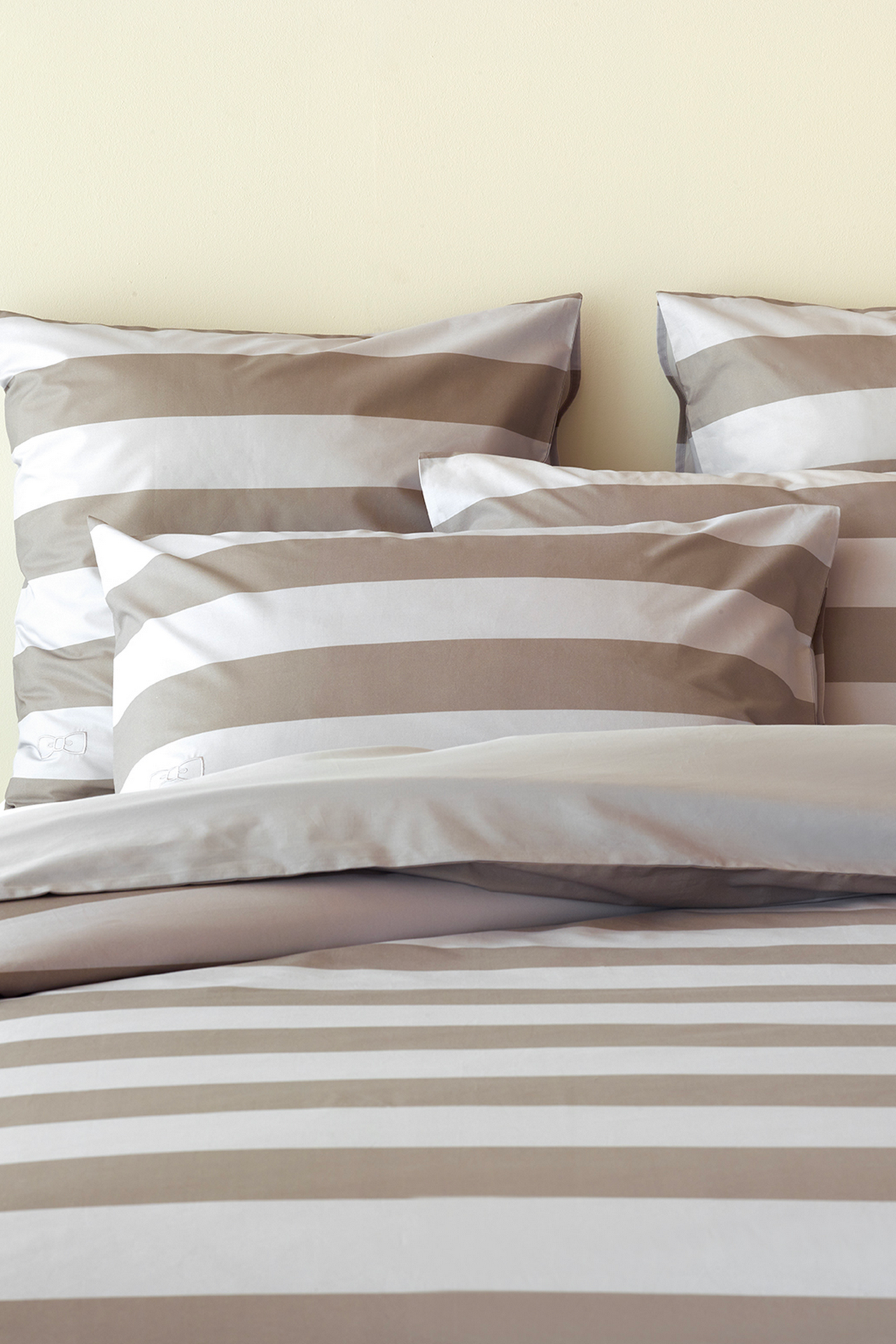 Duo of square striped pillow case