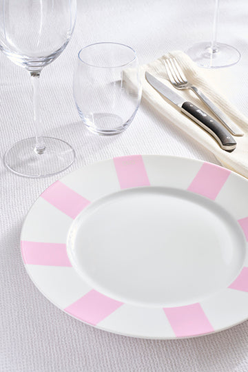 Set of 6 pink plates in Limoges porcelain