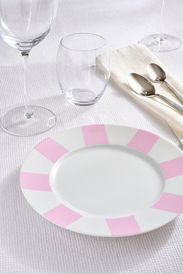 Lot de 6 assiettes à dessert creuses roses en porcelaine de Limoges - Image 1