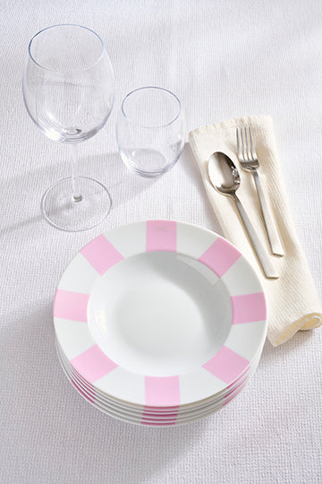 Lot de 6 assiettes à dessert roses en porcelaine de Limoges - Image 3
