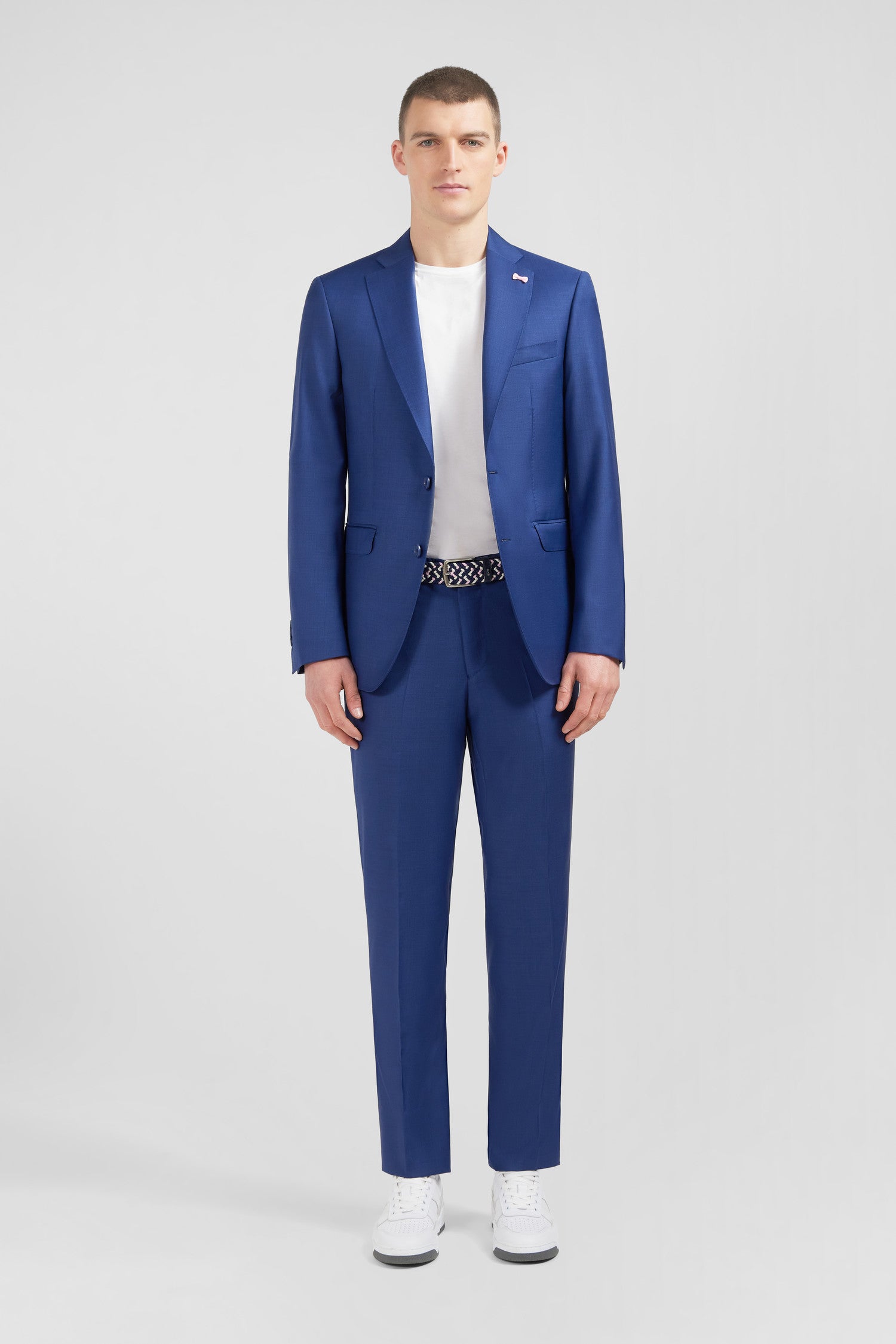 Slim-fit suit in blue wool