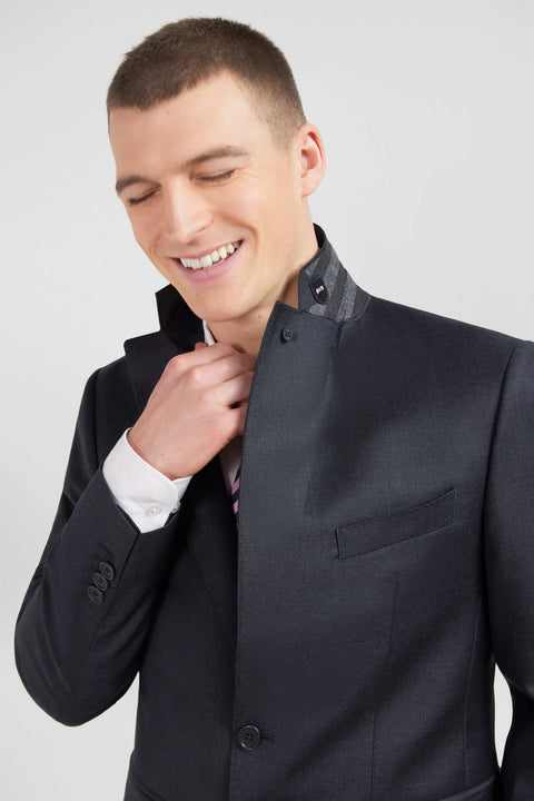 Fitted suit in dark grey wool - Image 2