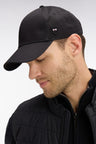 Unicolour black cotton cap
