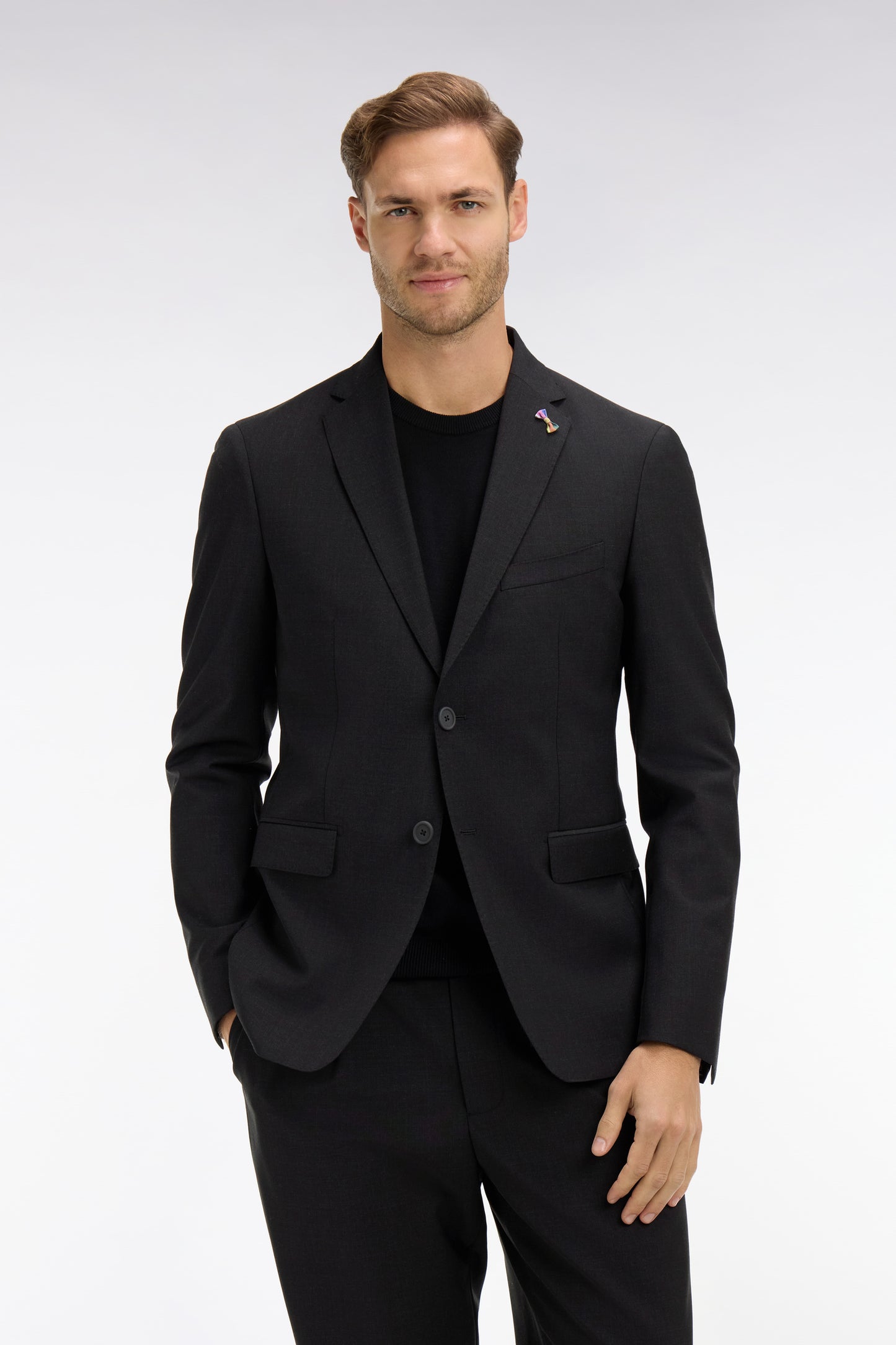 Blazer gris foncé détails noeud en relief