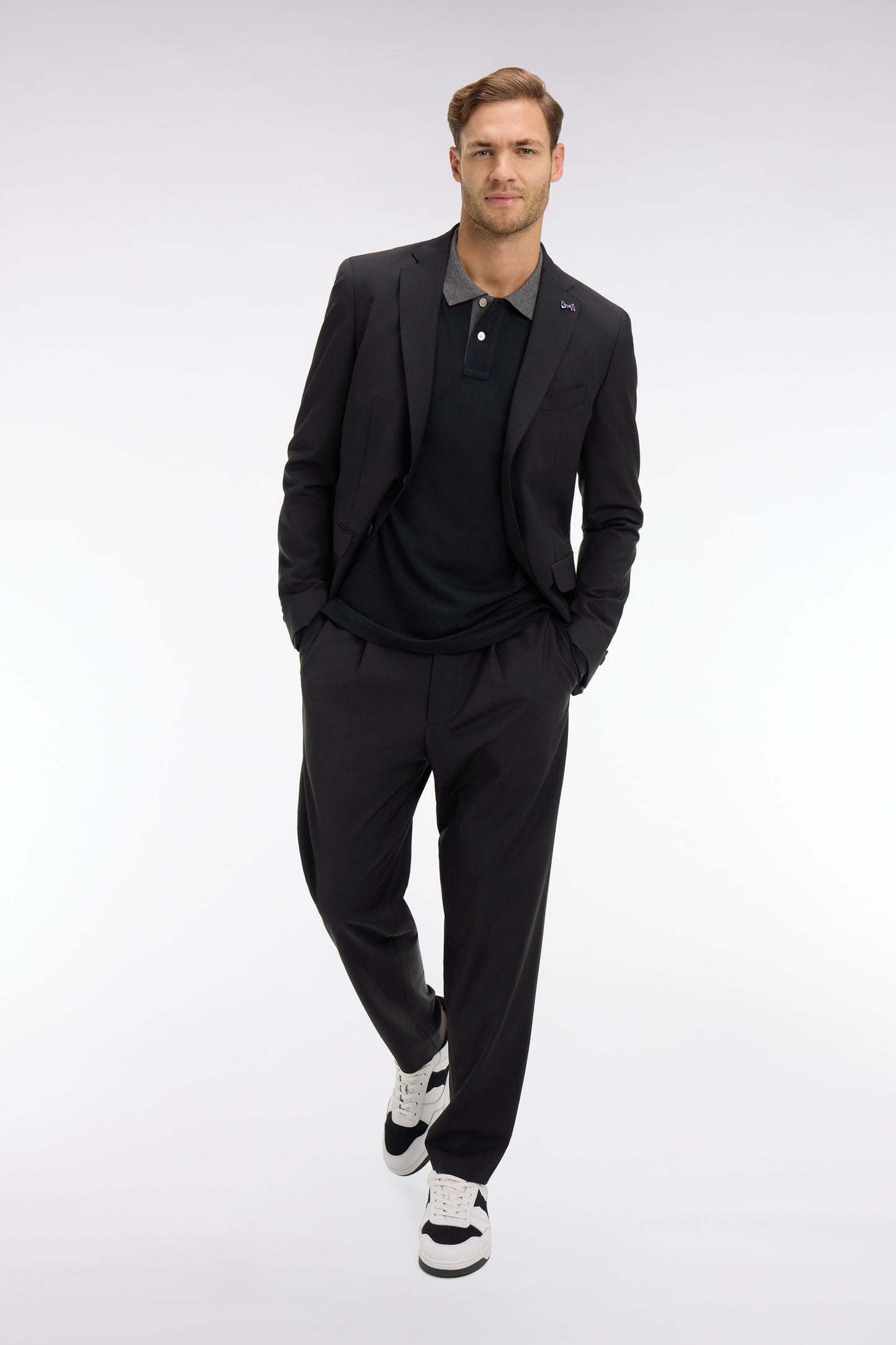 Blazer noir détails noeud en relief