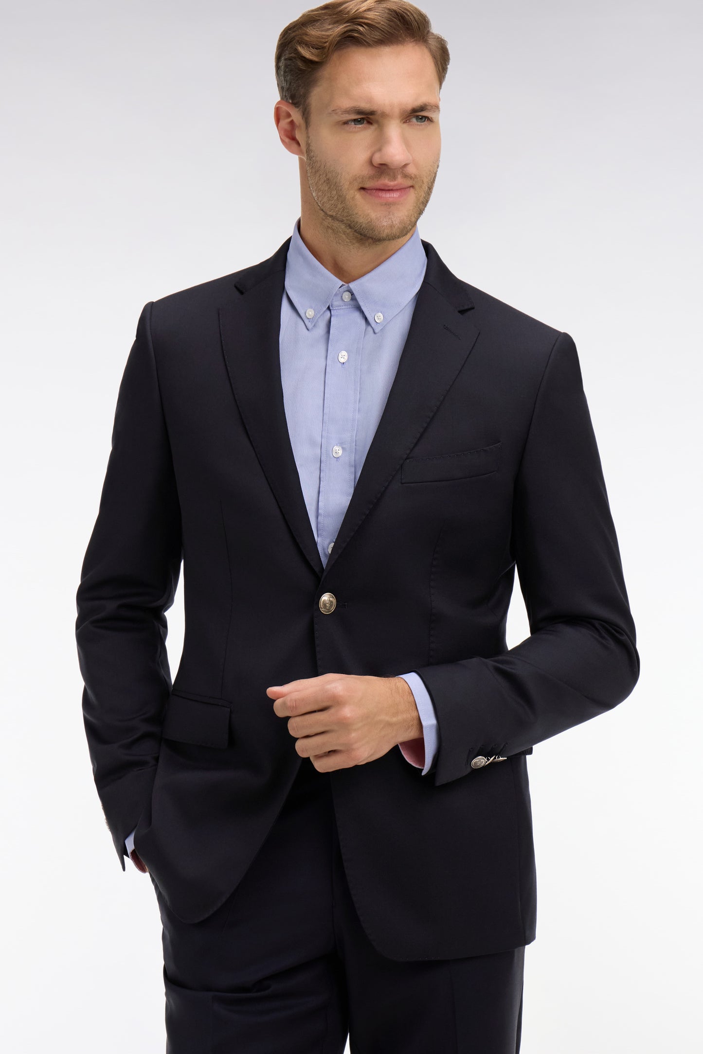 Blazer bleu marine slim fit 100 % laine